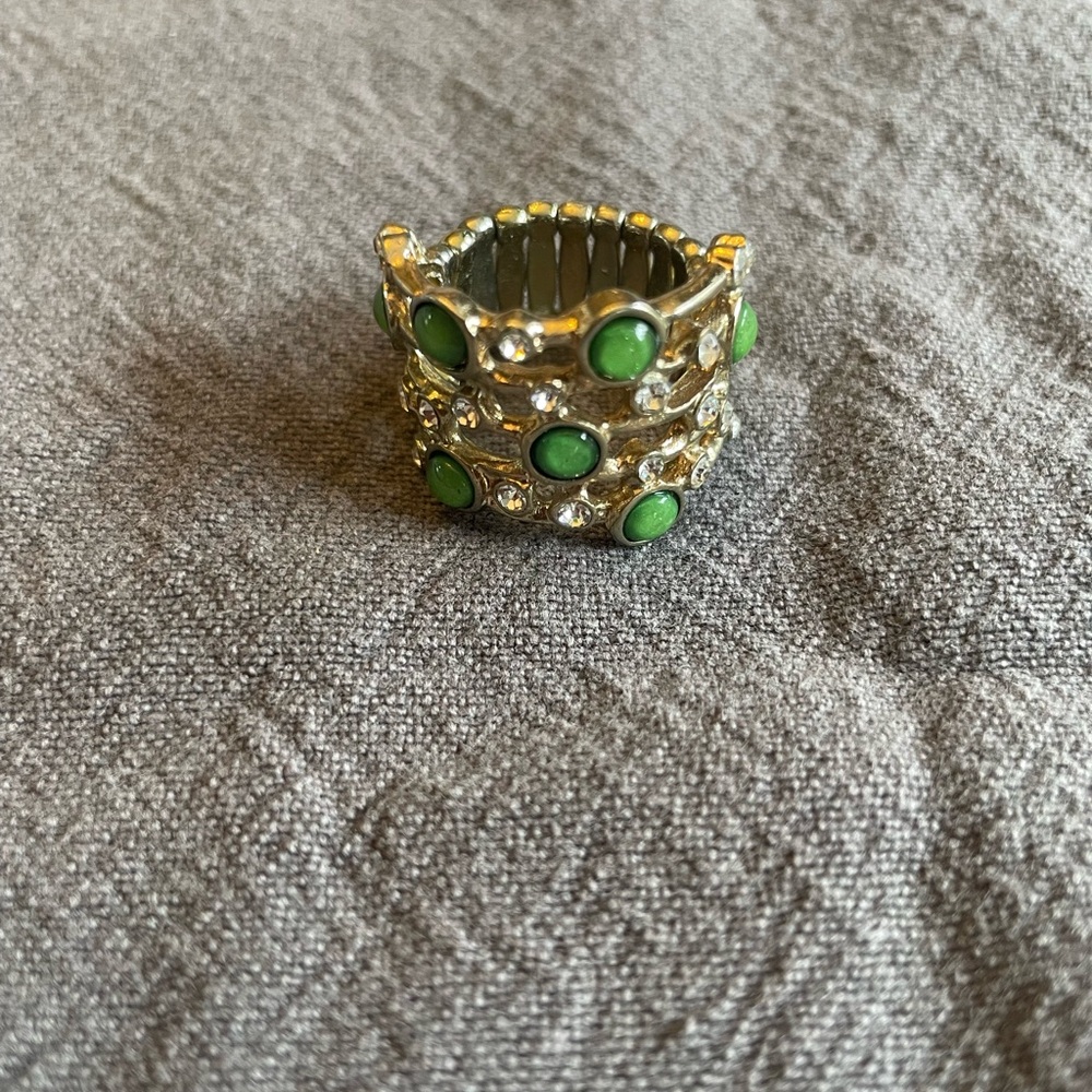 Gold and Green Gemstone Ring
